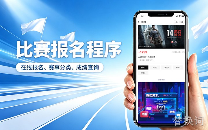 替换词赛事报名小程序开发_在线报名缴费系统定制