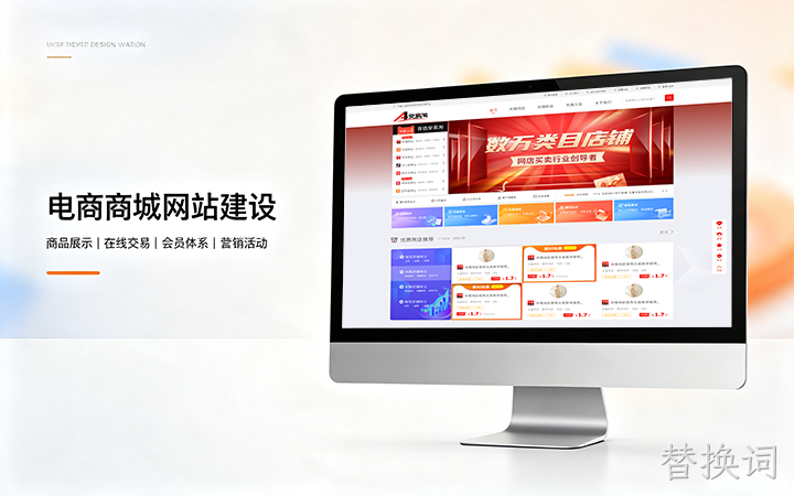 替换词电商商城网站建设_B2C网上购物商城系统开发定制